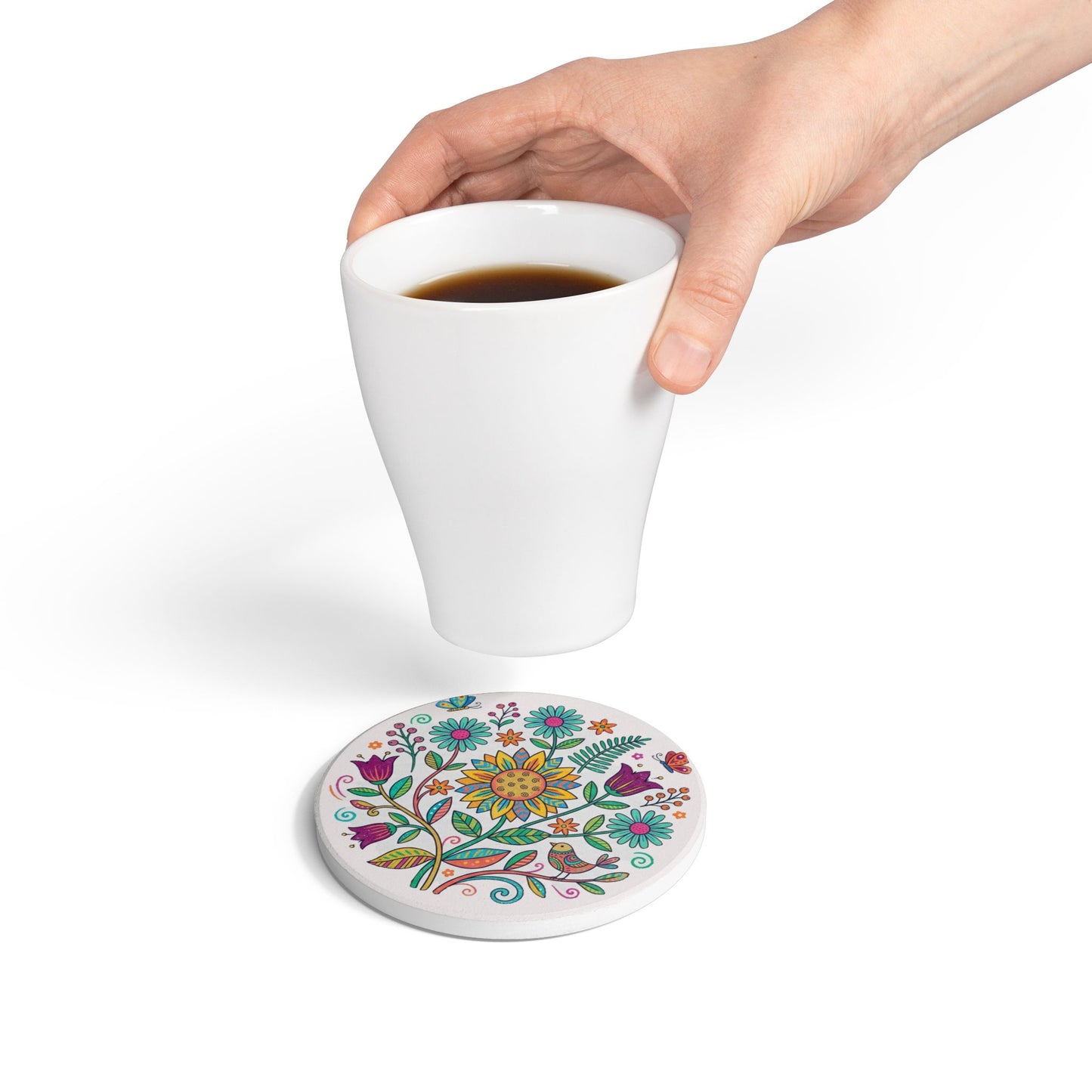 Floral Ceramic Coaster