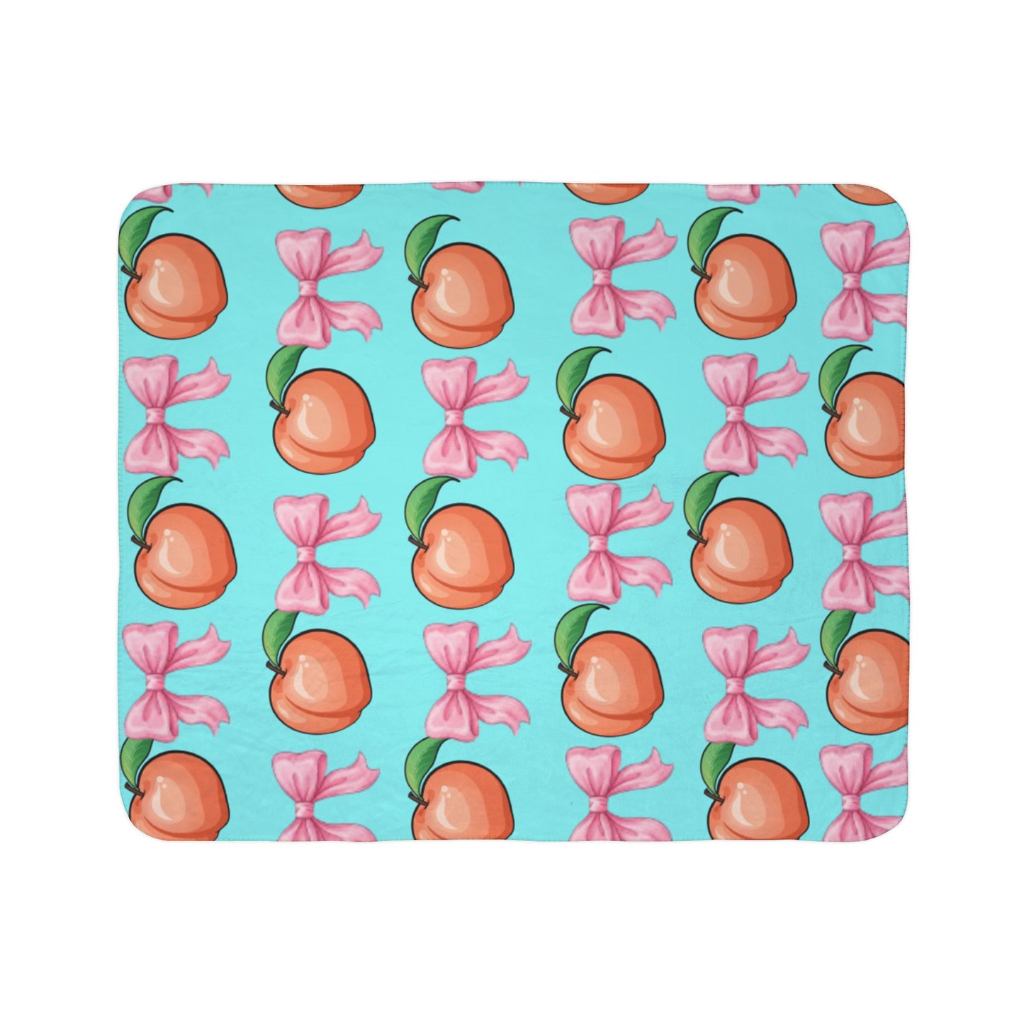 Peach & Pink Bow Sherpa Blanket
